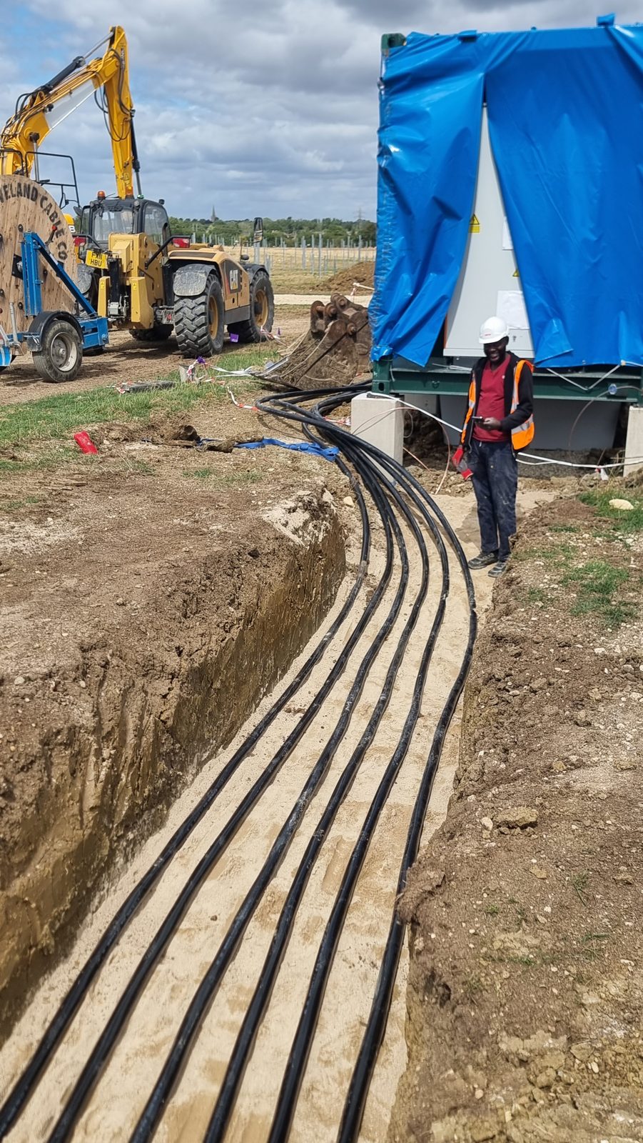 Cable entry into a transformer position in Oxfordshire.